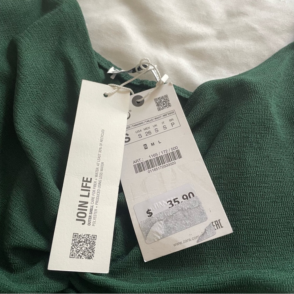 NWT Zara green chain trim cut out tunic - Picture 9 of 10